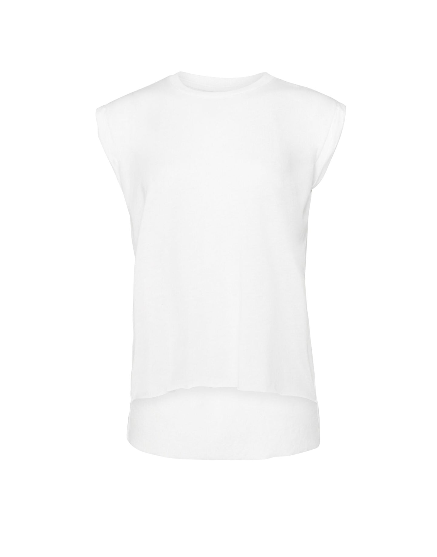 Bella Womens Flowy Muscle Tee Roll Cuff