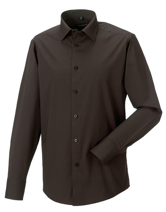 Russell Collection Mens LS Stretch Shirt