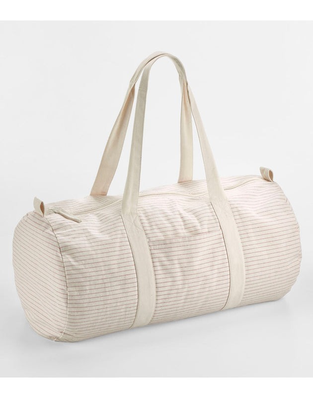 Westford Mill Striped Org Cot Barrel Bag