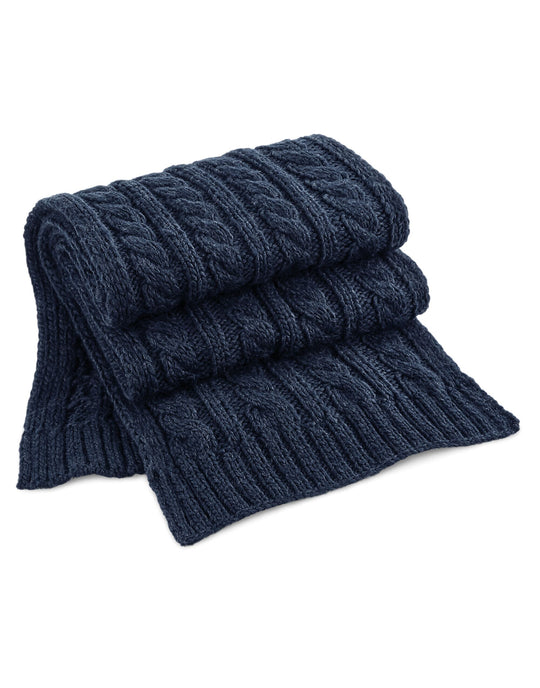 Beechfield Cable Knit Melange Scarf